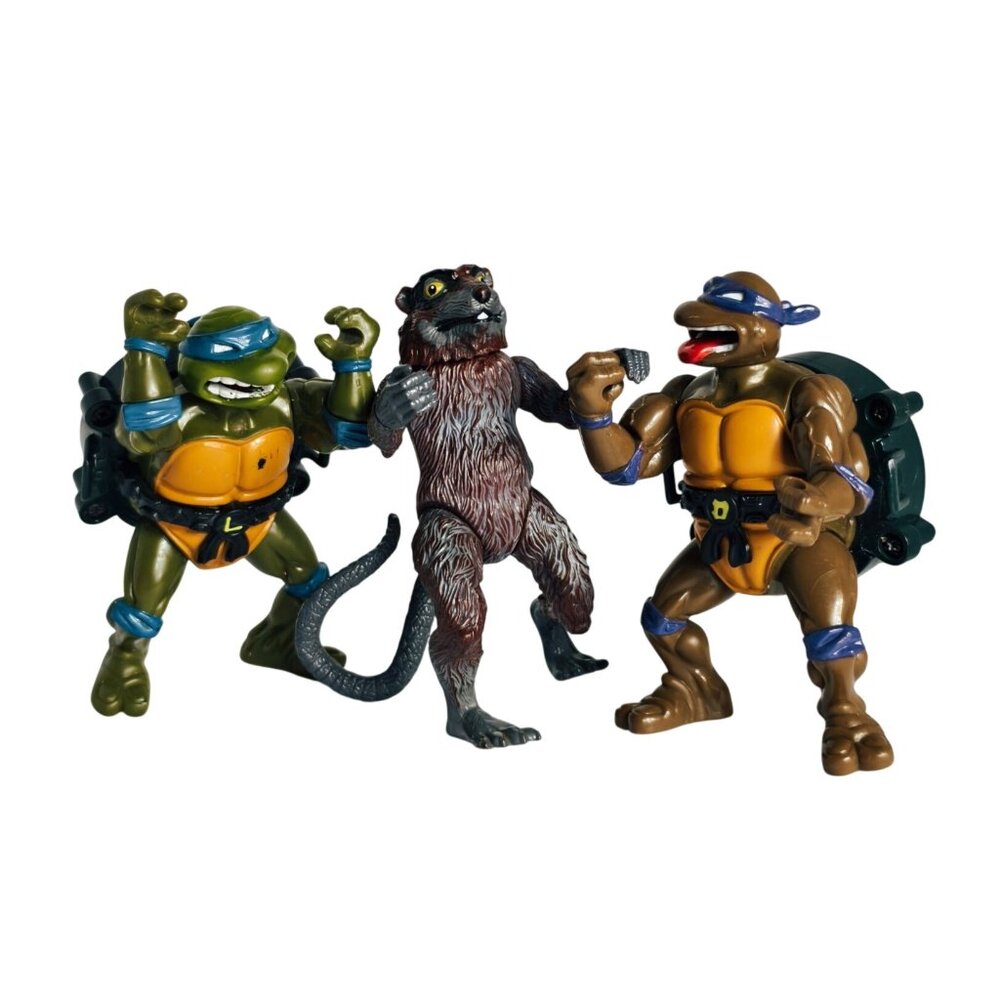 TMNT Leonardo Donatello Splinter Action Figures City Sewer Articulated 1991